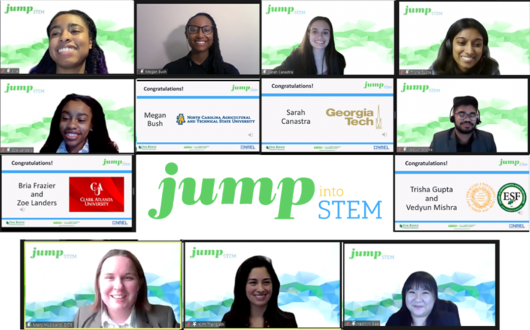 Screenshot of smiling winners in the Zoom interface