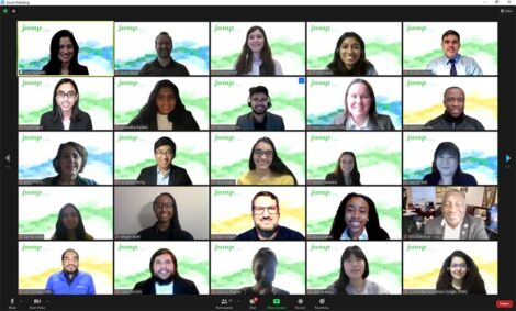 Screenshot of smiling attendee faces in the Zoom interface