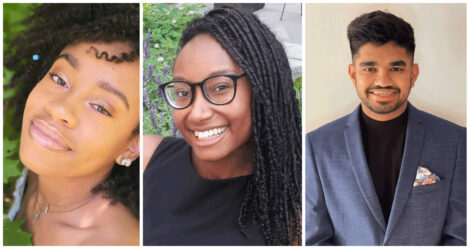 A collage of headshots of the three Summer 2021 NREL Interns, Zoe Landers, Megan Bush, and Vedyun Mishra.